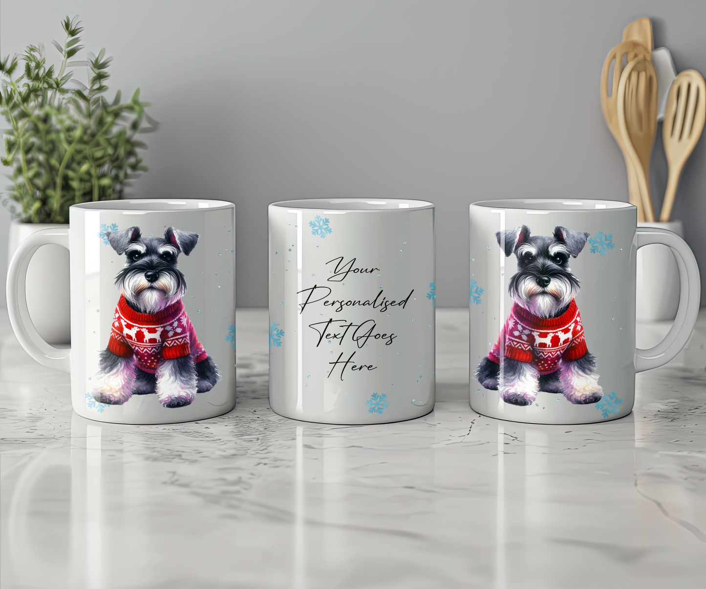 Personalised Schnauzer - Dog Christmas Jumper Gift Mug