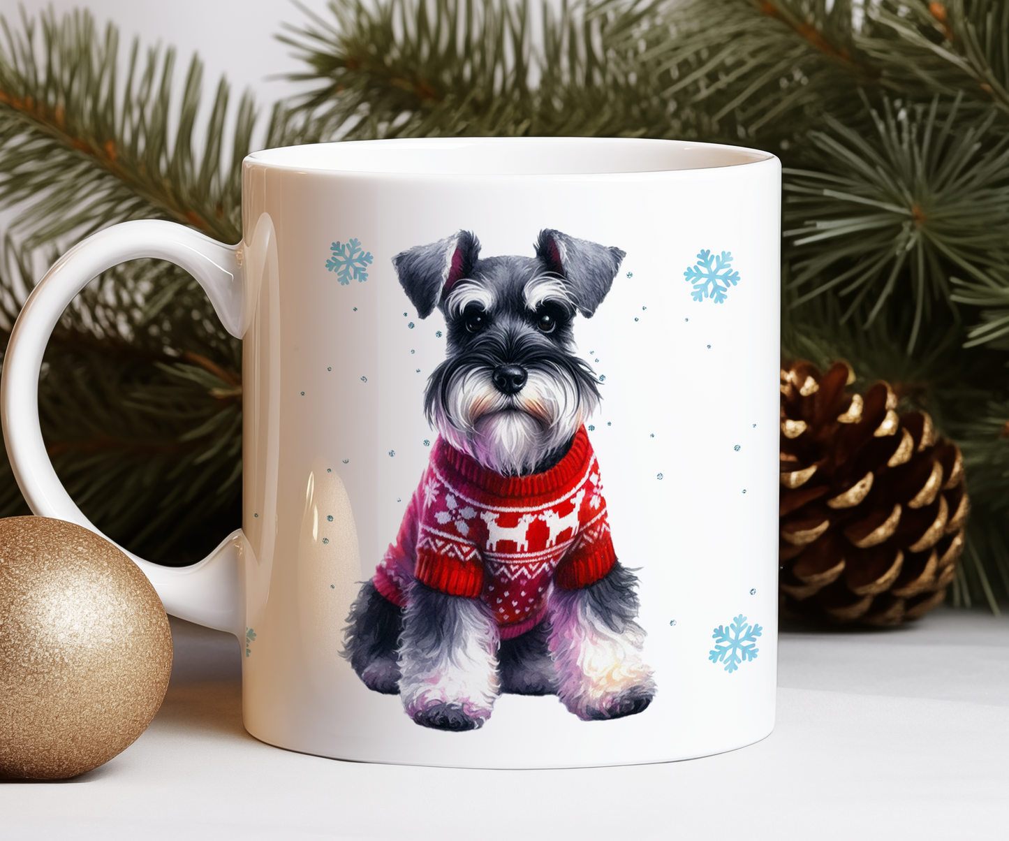 Personalised Schnauzer - Dog Christmas Jumper Gift Mug