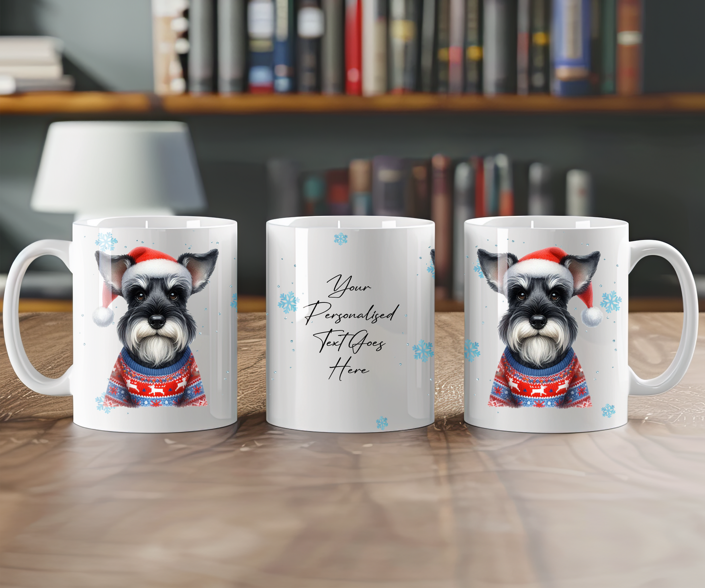 Personalised Schnauzer - Dog Christmas Jumper Gift Mug - Style B