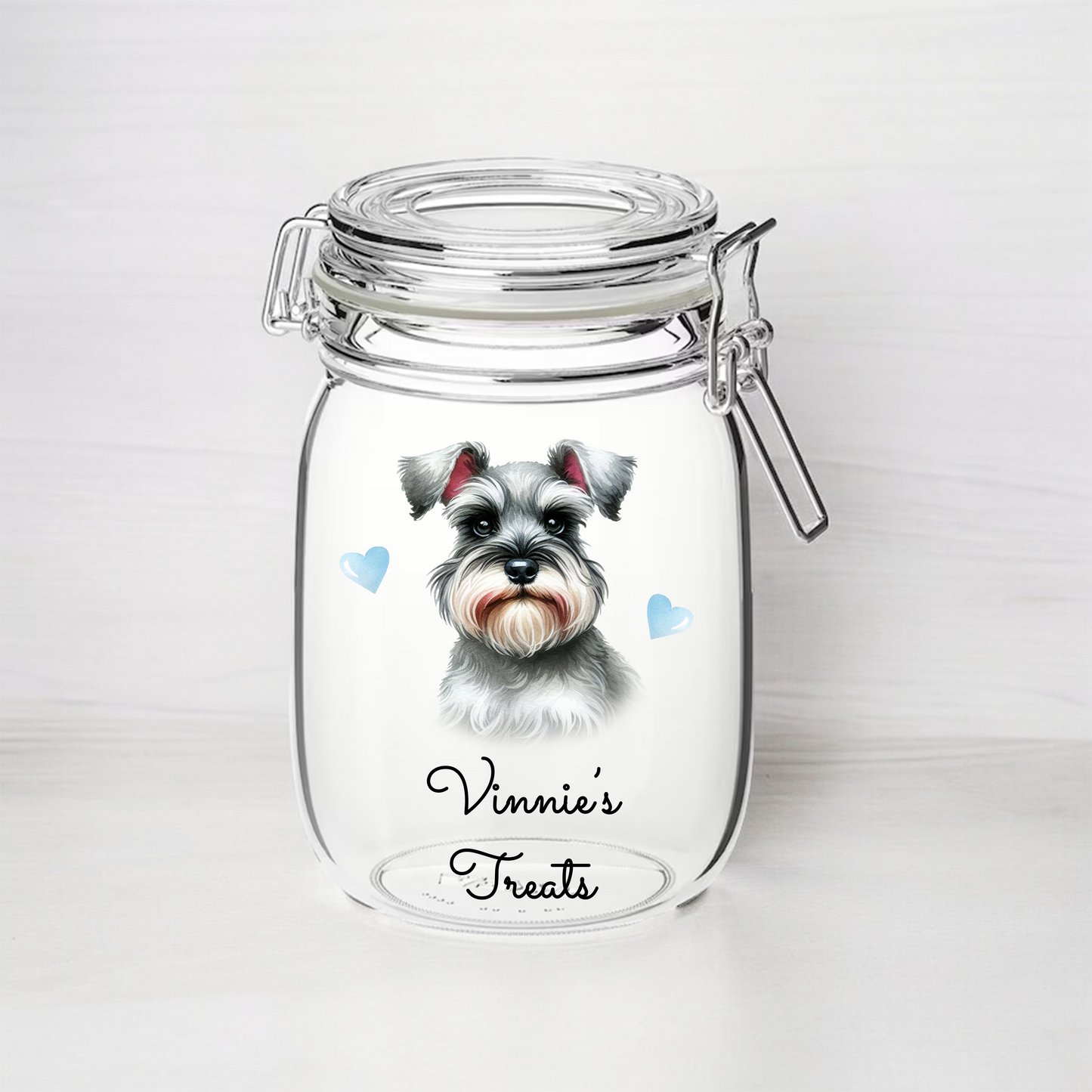 Personalised Schnauzer - Dog Treat Kilner Style Gift Jar - DGJR39