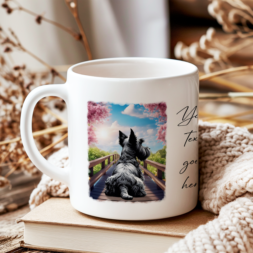 Personalised Bridge Dog Memorial Scottish Terrier - Keepsake Gift Mug, by Floppsie Moppsie – floppsiemoppsie at floppsiemoppsie.co.uk