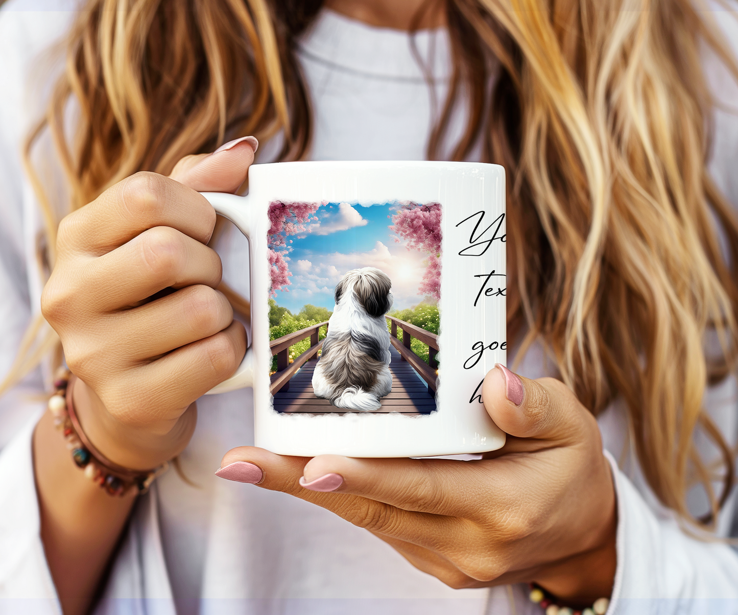 Shar-Pei on a Bridge Personalised Dog Mug