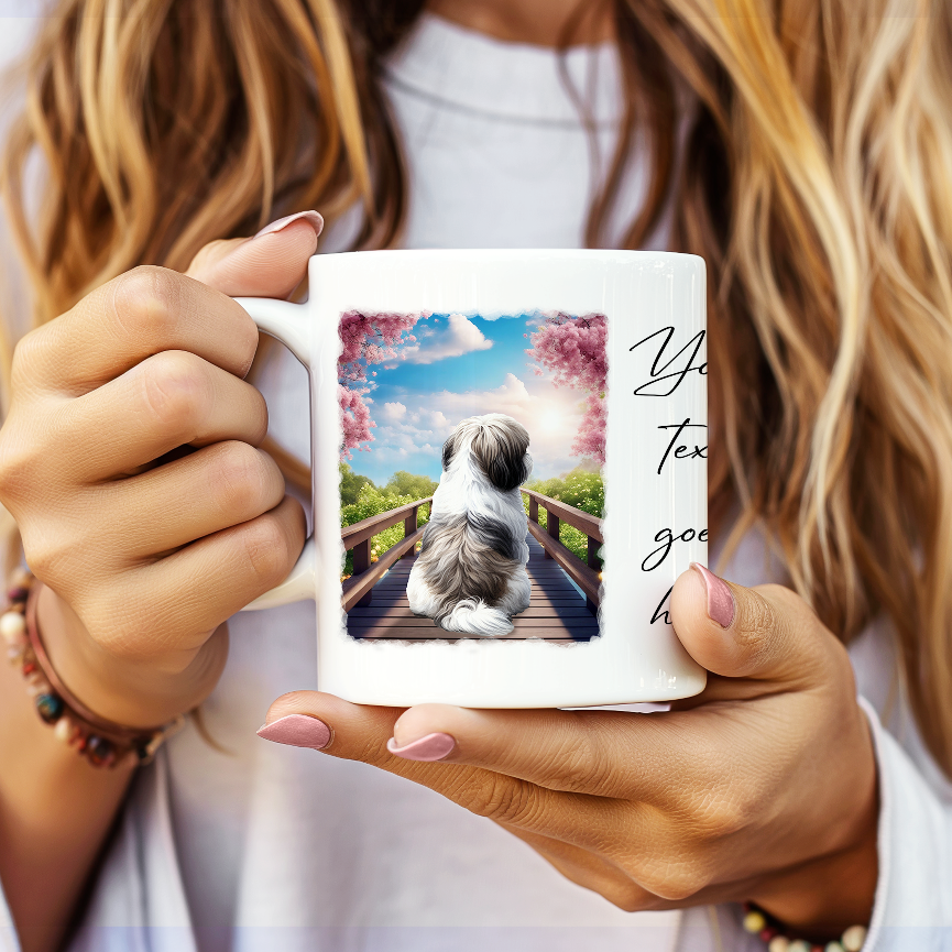 Personalised Bridge Dog Memorial Shih Tzu - Keepsake Gift Mug, by Floppsie Moppsie – floppsiemoppsie at floppsiemoppsie.co.uk