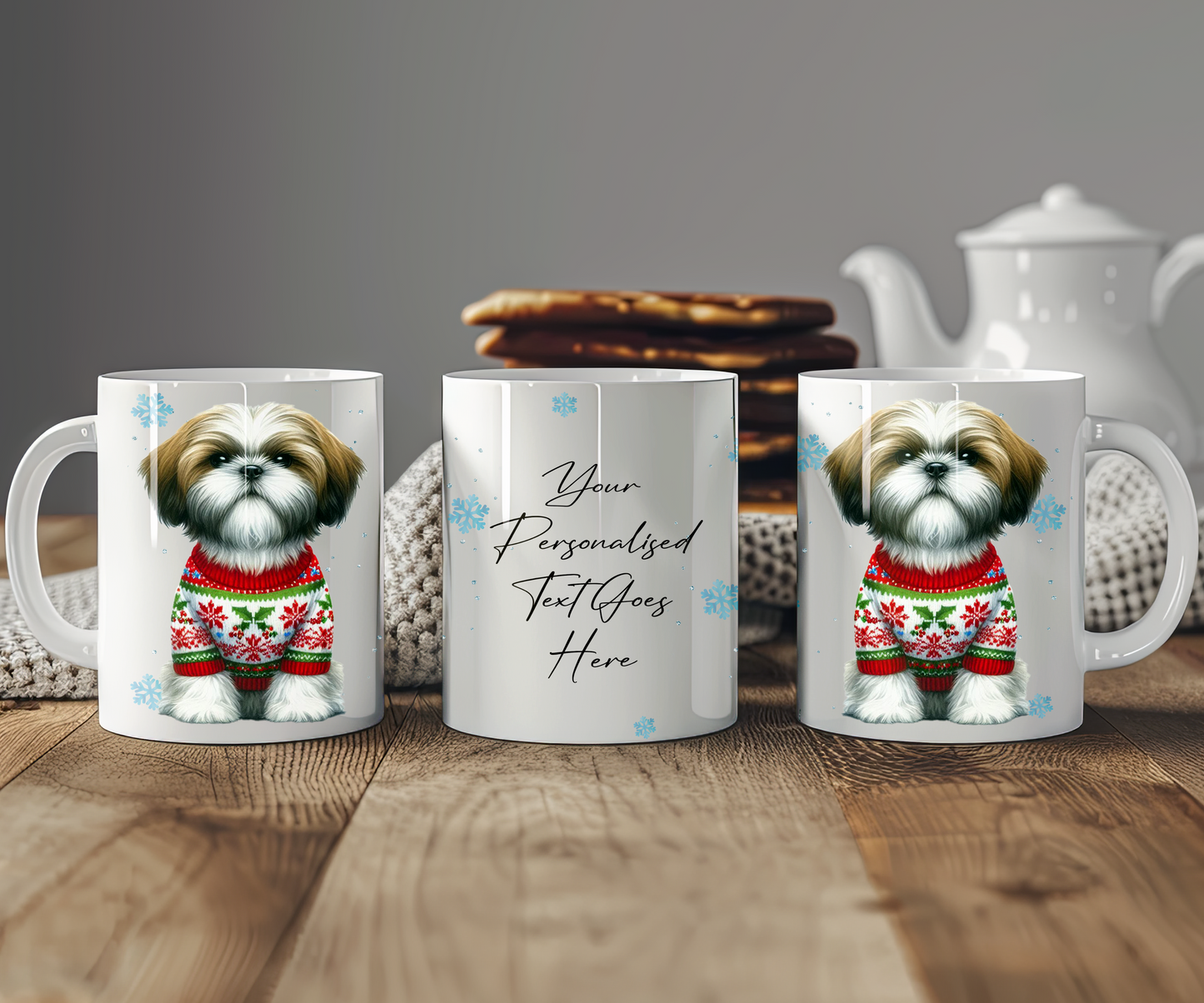 Personalised Shih Tzu - Dog Christmas Jumper Gift Mug