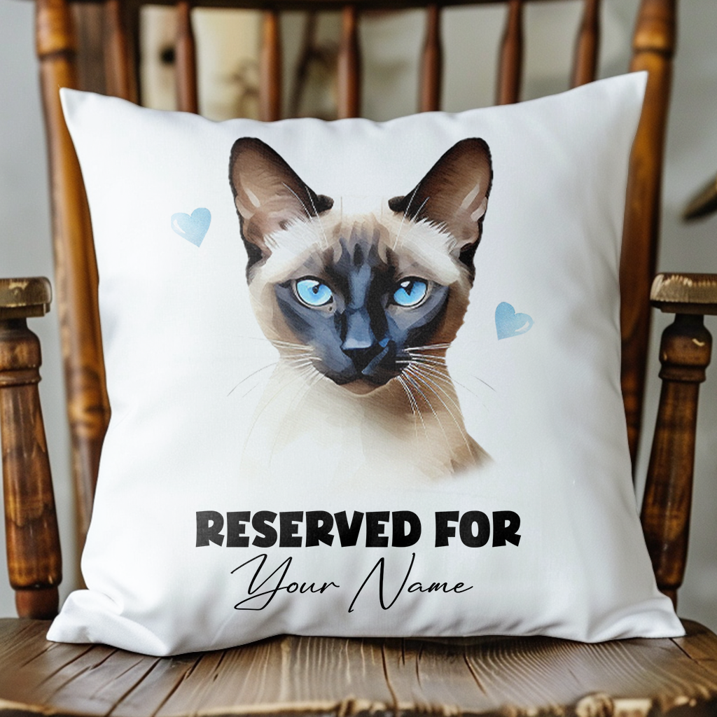 Personalised Siamese Cat RESERVED FOR - Cushion Cover Gift