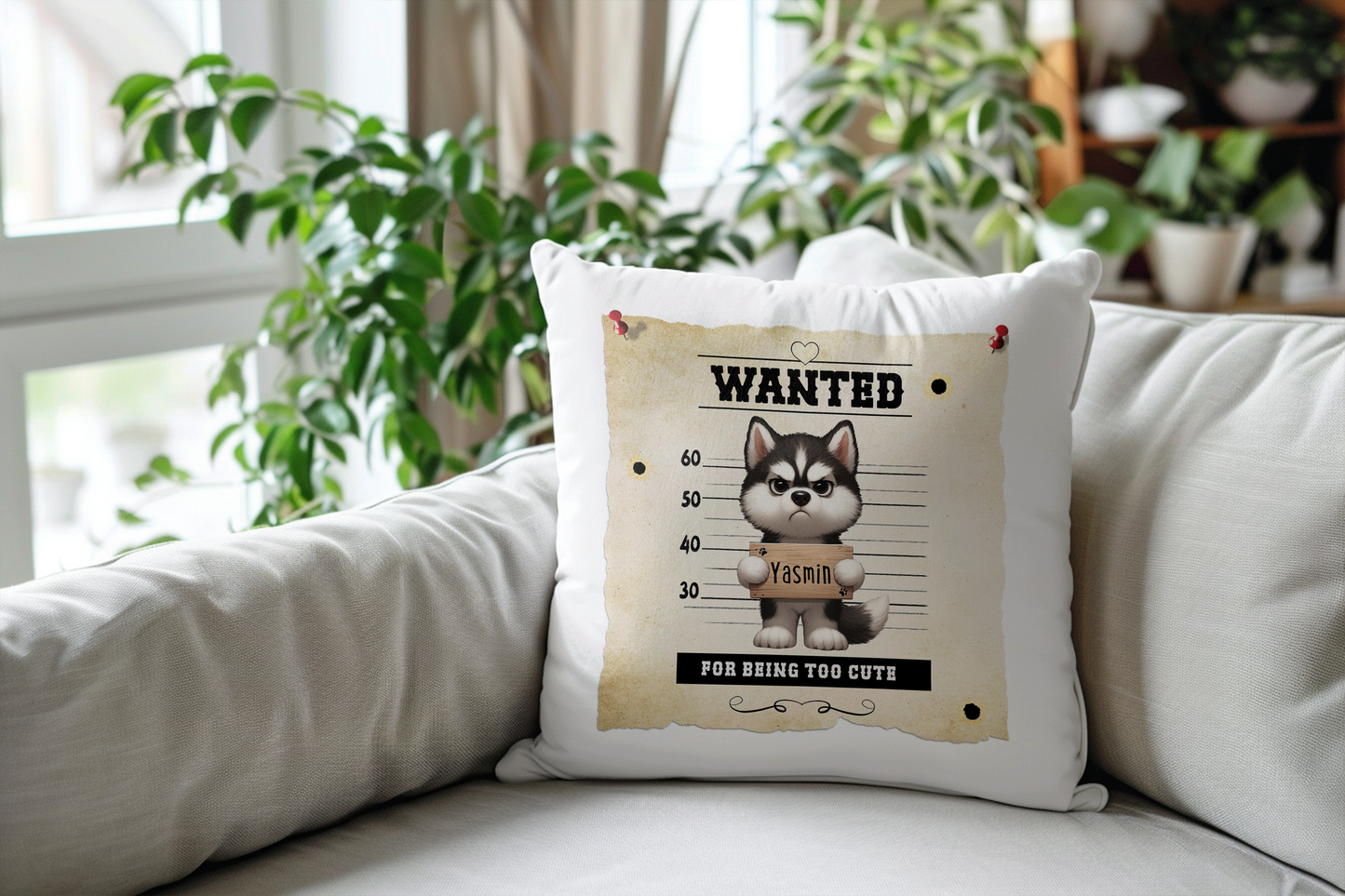 Personalised Dog - Shih Tzu WANTED Gift Cushion