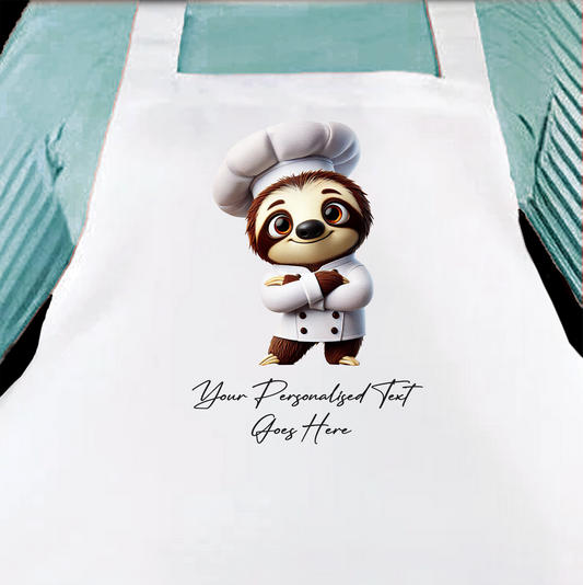 Personalised Toon Animal Chef Sloth Cooking Apron