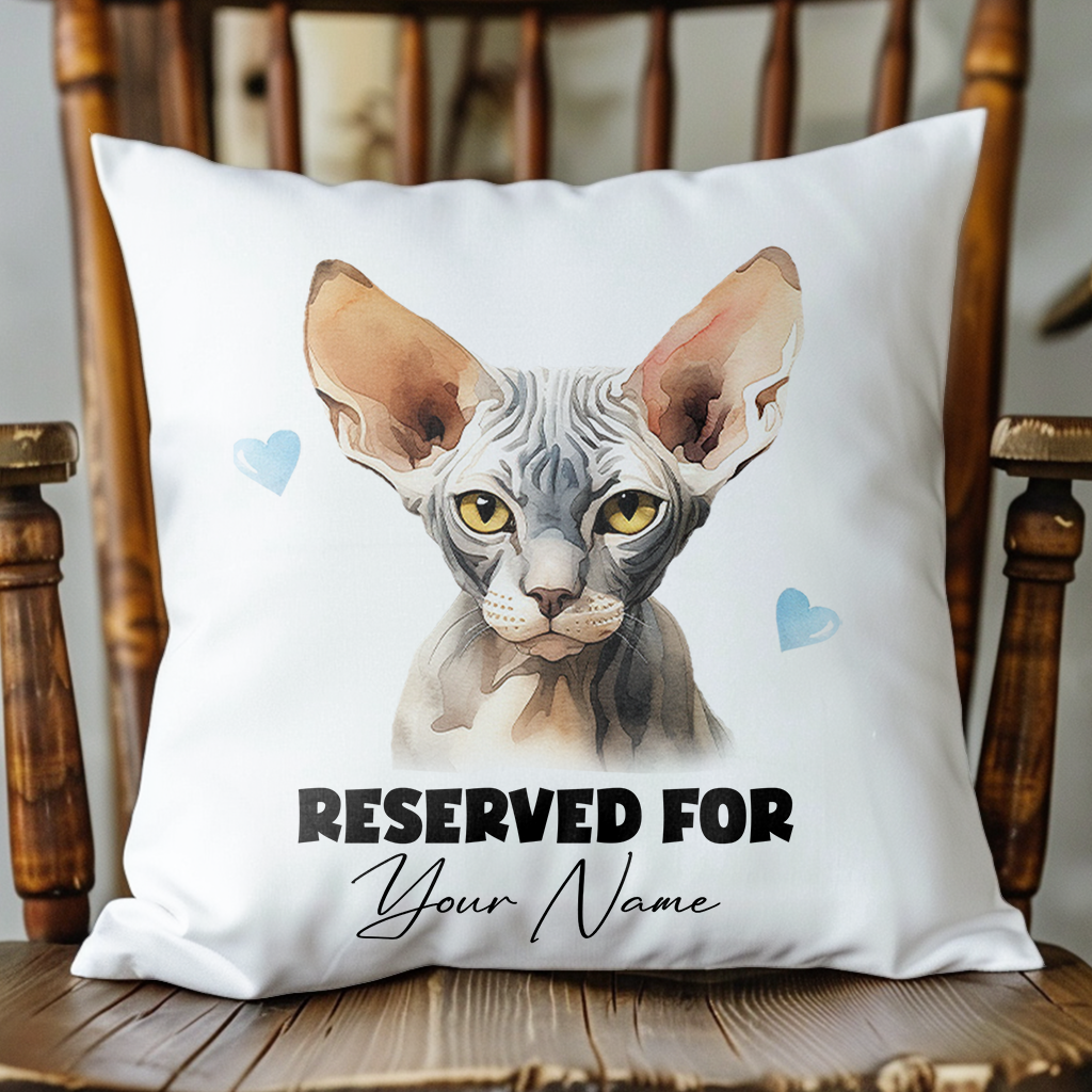 Personalised Sphynx Cat RESERVED FOR - Cushion Cover Gift