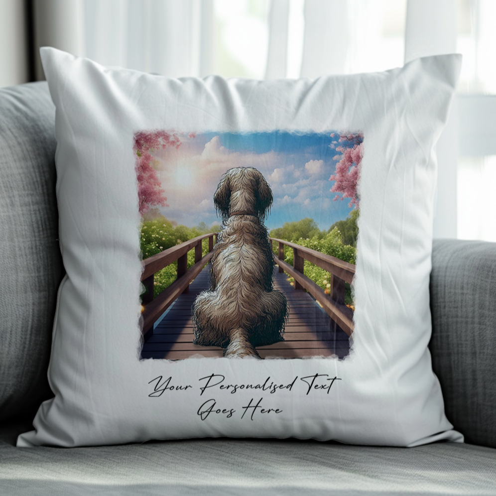 Personalised Bridge Dog Memorial Spinone Italiano- Keepsake Gift Cushion, by Floppsie Moppsie – floppsiemoppsie at floppsiemoppsie.co.uk