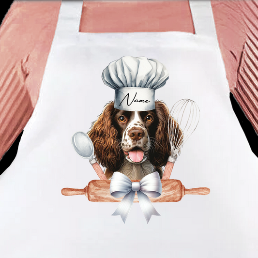 Personalised Pet Chef Dog – Welsh Springer Spaniel - Keepsake Gift Kitchen Baking Cooking Apron, by Floppsie Moppsie – floppsiemoppsie at floppsiemoppsie.co.uk