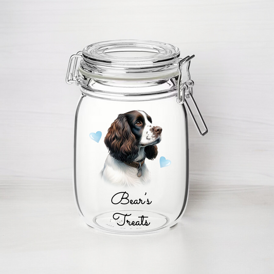 Personalised Springer Spaniel - Dog Treat Kilner Style Gift Jar  - DGJR41