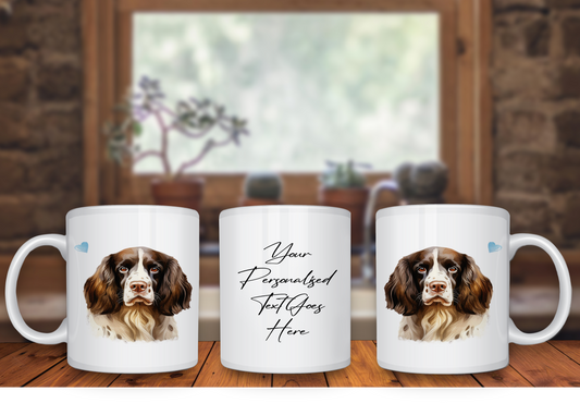 Personalised Dog Gift Mug - English Springer Spaniel with Custom Message and Optional Hearts