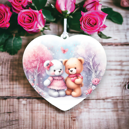 Teddy Bear Winter Love Decoration