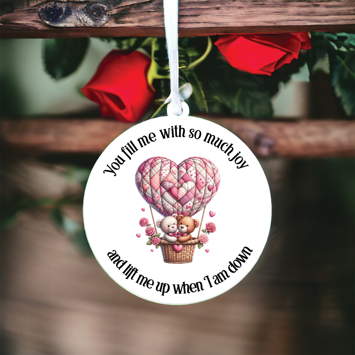 Personalised Teddy Air Balloon Love Decoration A