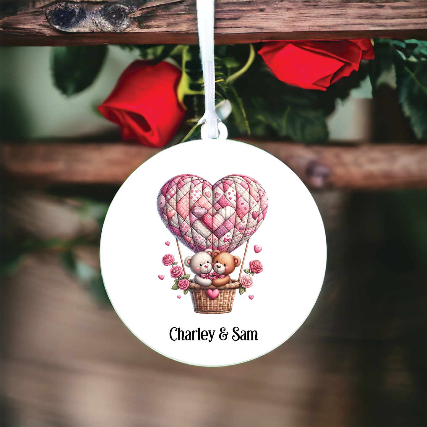 Personalised Teddy Air Balloon Love Decoration C