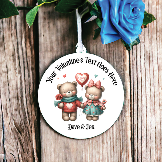 Personalised Teddy Balloon Couple Love Decoration B