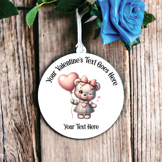 Personalised Teddy Balloon Love Decoration B