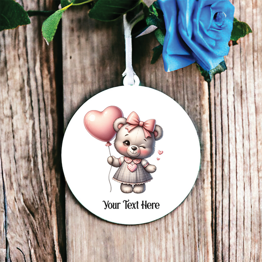 Personalised Teddy Balloon Love Decoration C