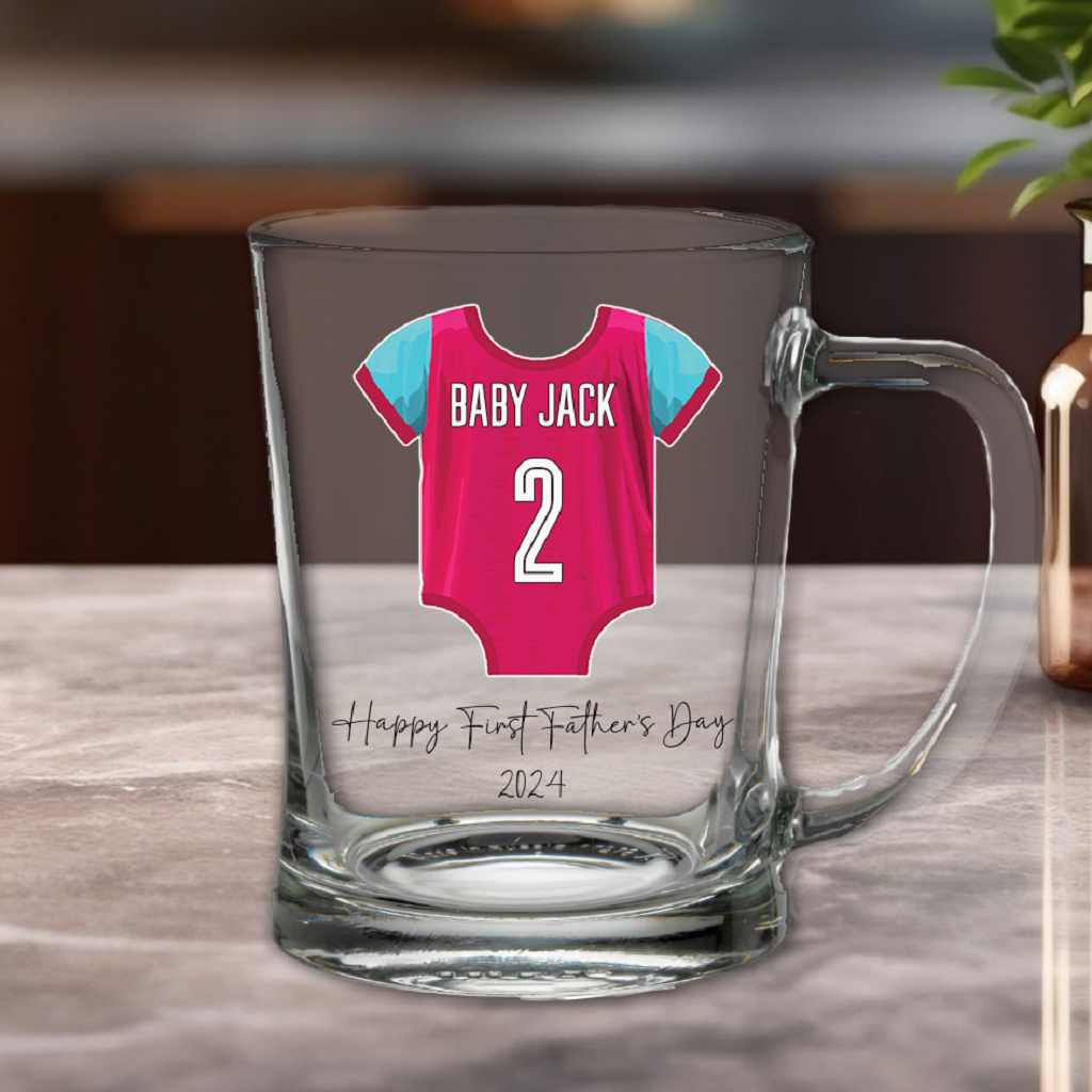 Personalised Football Shirt Baby Grow Tankard Gift