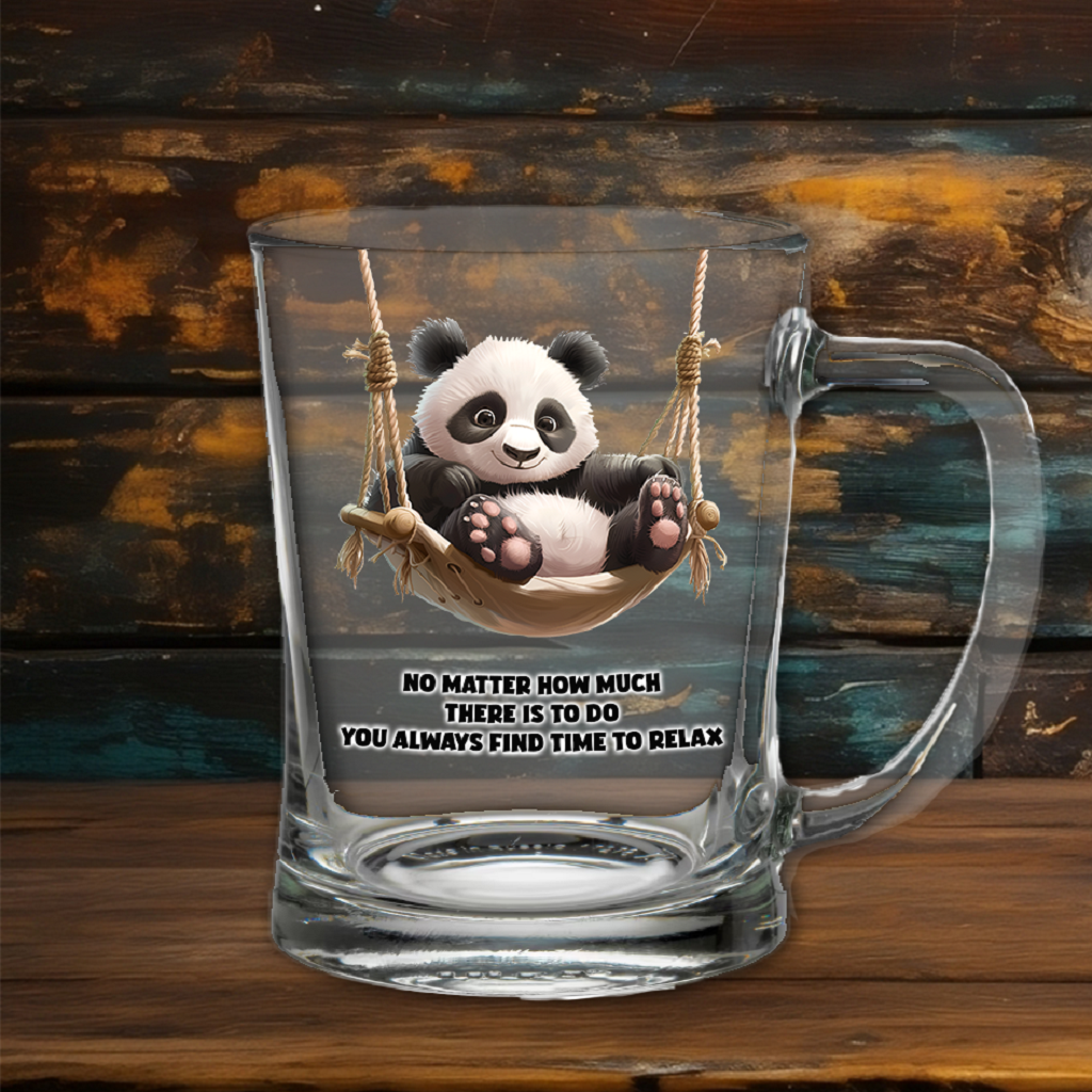 Personalised Panda in a Hammock Tankard Gift