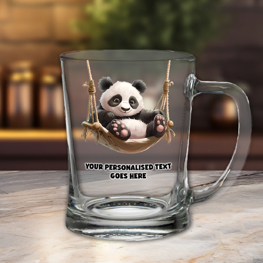 Personalised Panda in a Hammock Tankard Gift