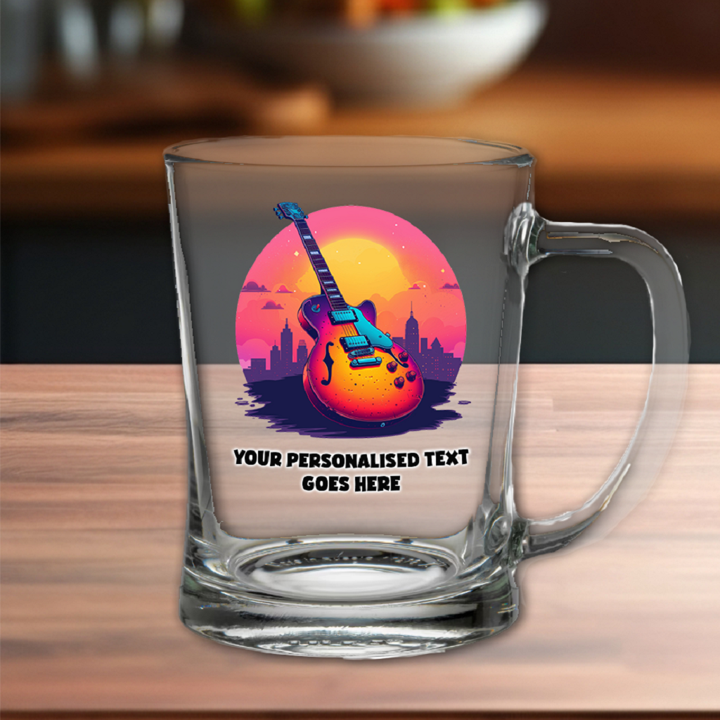 Personalised Electric Guitar Sunset Tankard Gift