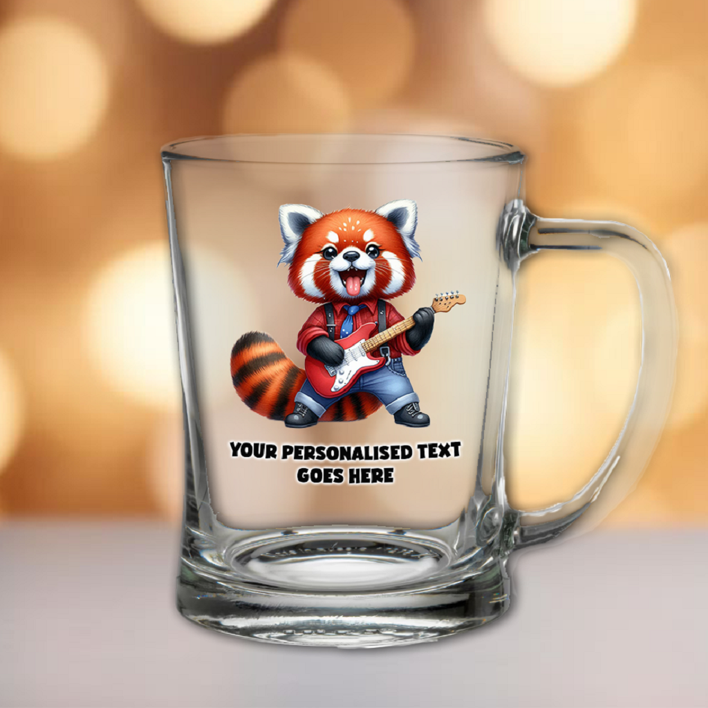 Personalised Red Panda Guitar Tankard Gift