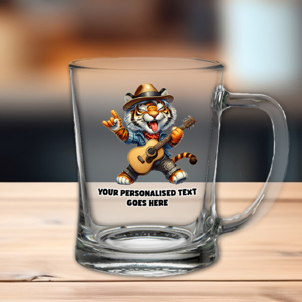 Personalised Tiger Guitar Tankard Gift