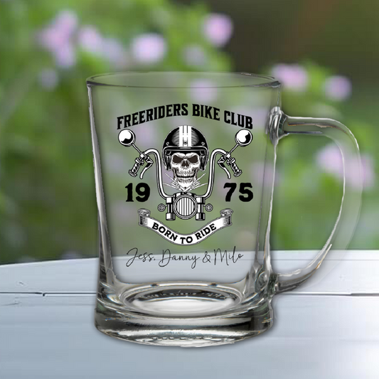 Personalised Born to Ride Tankard Gift