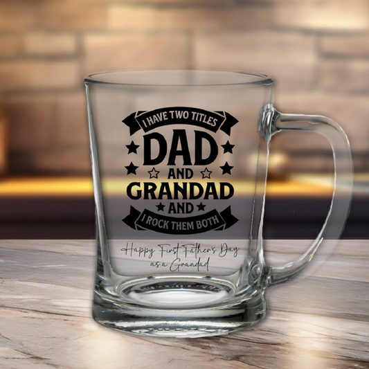 Personalised Grandad Two Titles Tankard Gift