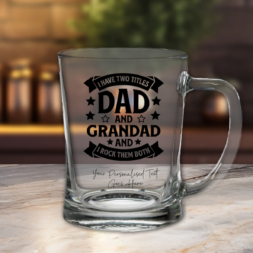 Personalised Grandad Two Titles Tankard Gift