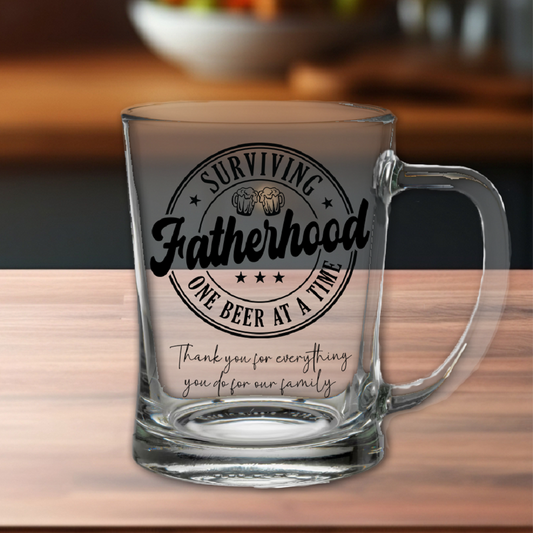 Personalised Dad Surviving Fatherhood Tankard Gift