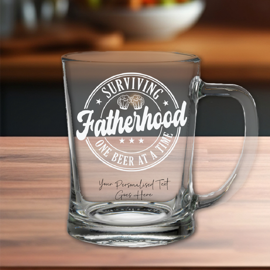 Personalised Dad Surviving Fatherhood Tankard Gift