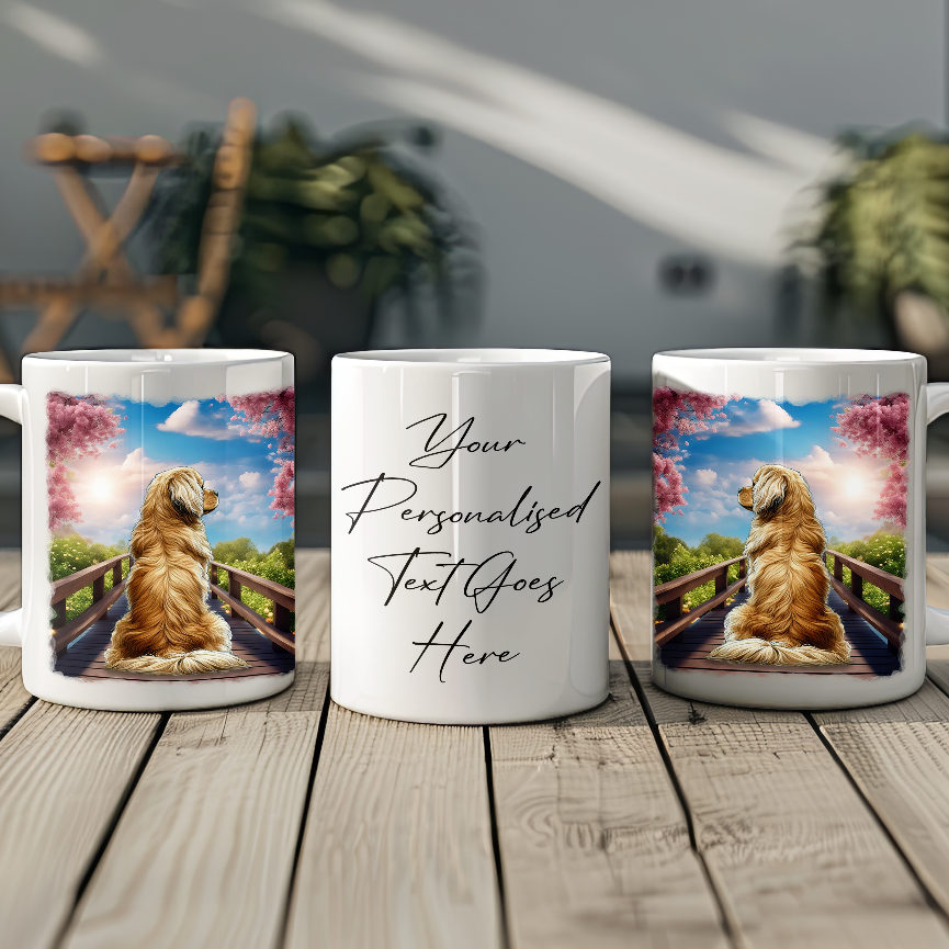 Personalised Bridge Dog Memorial Tibetan Spaniel - Keepsake Gift Mug, by Floppsie Moppsie – floppsiemoppsie at floppsiemoppsie.co.uk