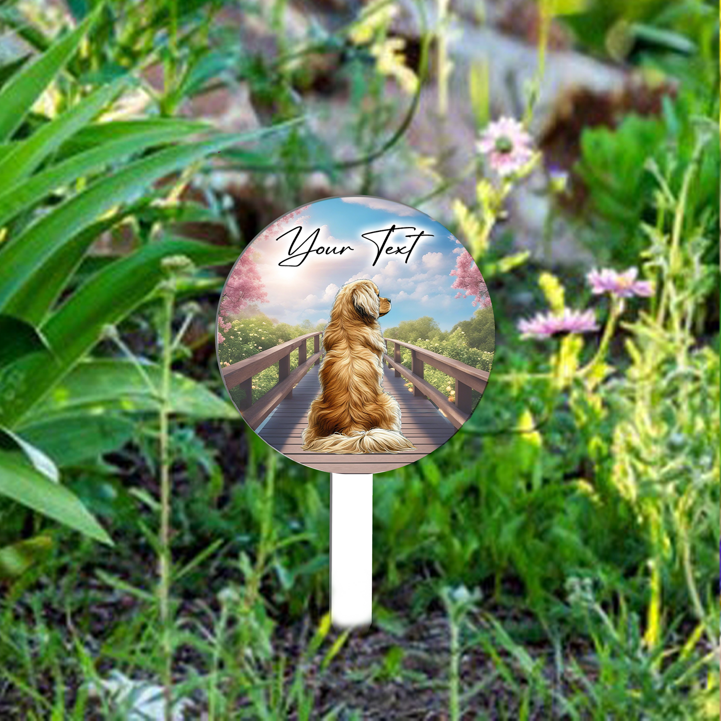 Personalised Bridge Dog Grave Marker - Tibetan Spaniel