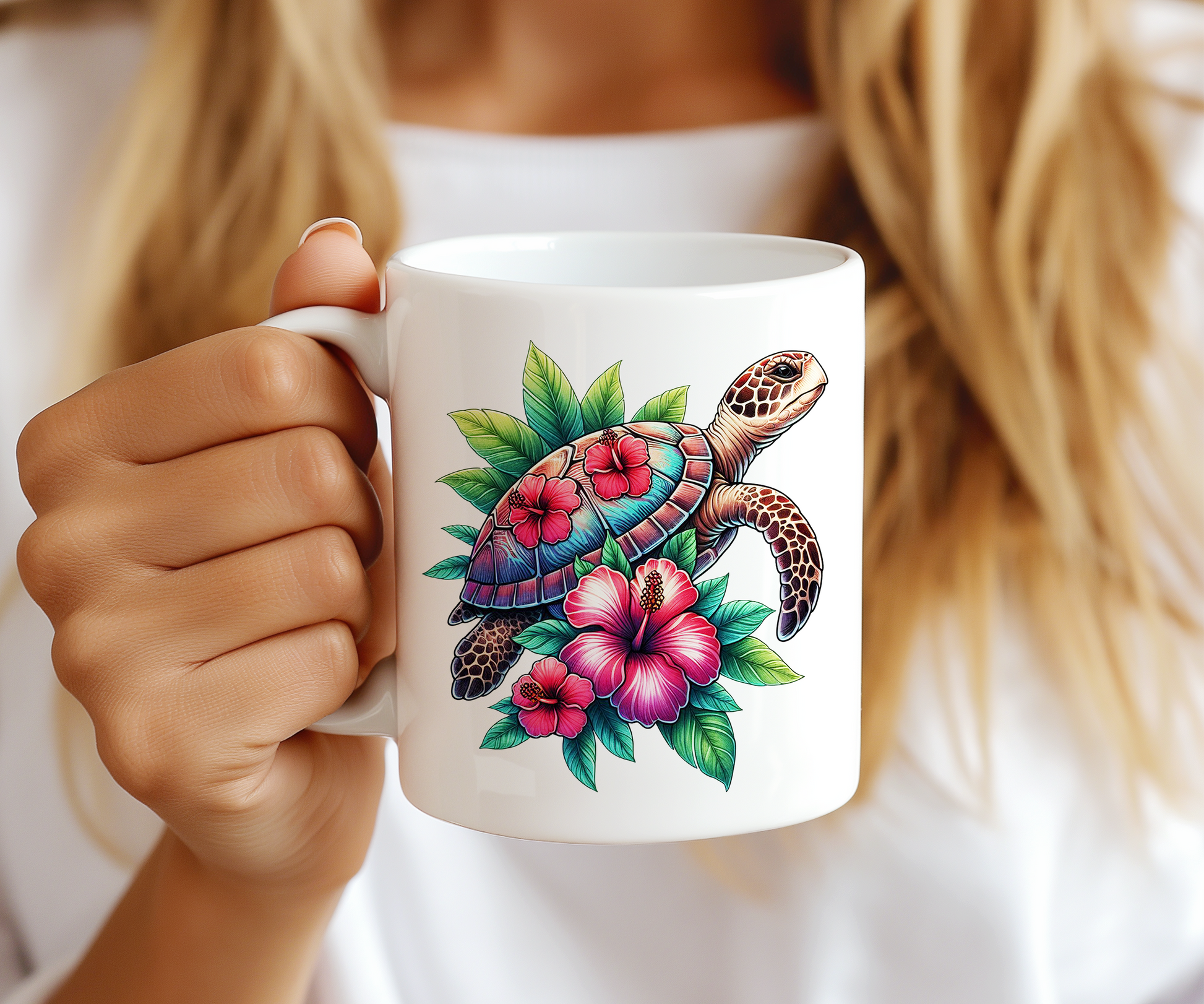 Personalised Keepsake Turtle and Lotus - Gift Mug, by Floppsie Moppsie – floppsiemoppsie at floppsiemoppsie.co.uk