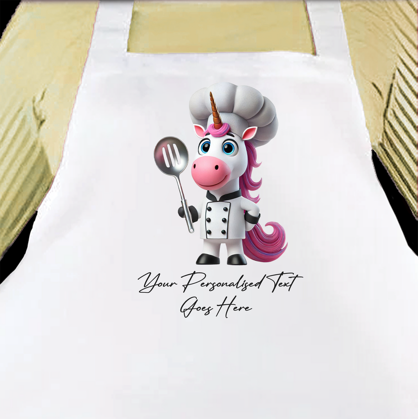 Personalised Toon Animal Chef Unicorn Cooking Apron