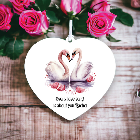 Personalised Swan Valentine's Couple Gift