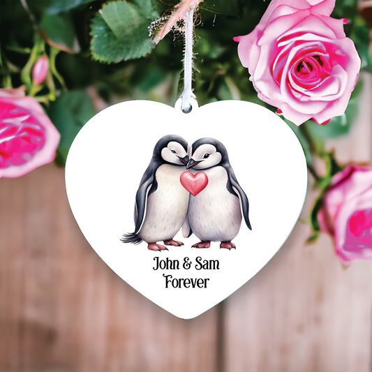 Personalised Penguin Valentine's Couple Gift