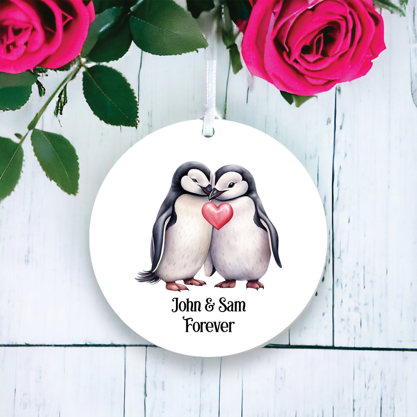 Personalised Penguin Valentine's Couple Gift