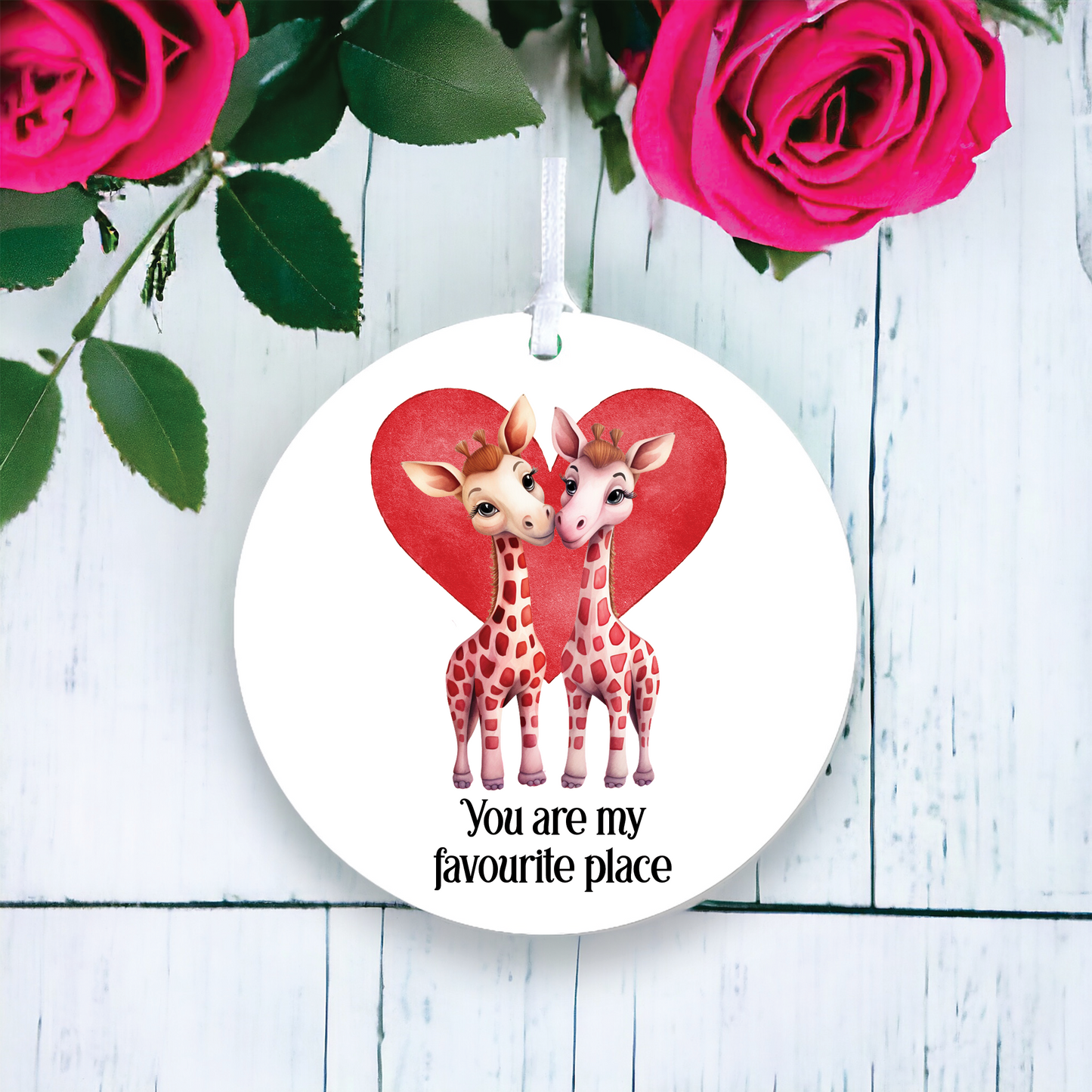 Personalised Giraffe Valentine's Couple Gift