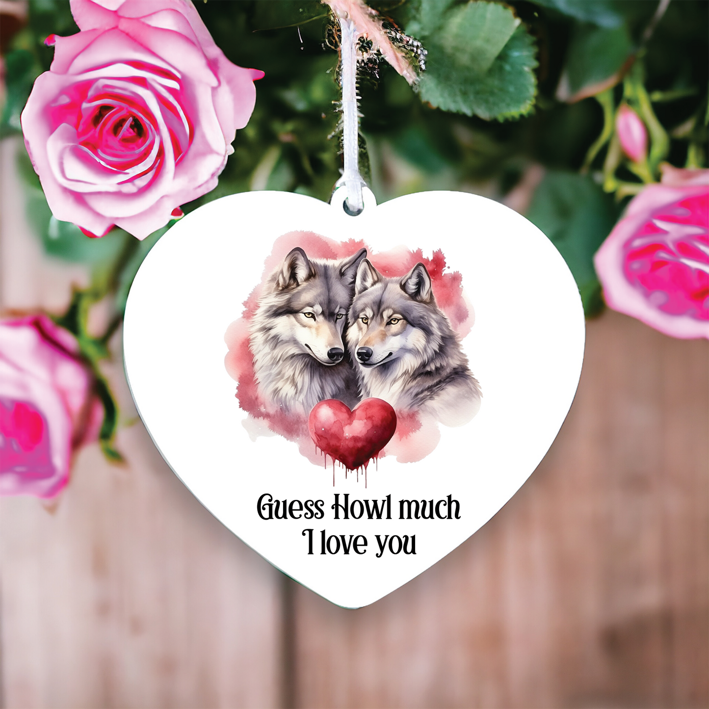 Personalised Wolf Valentine's Couple Gift