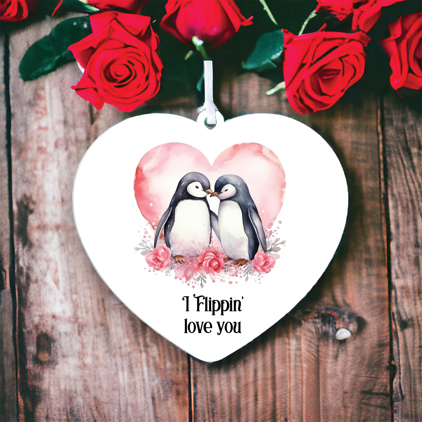 Personalised Penguin Valentine's Couple Gift B