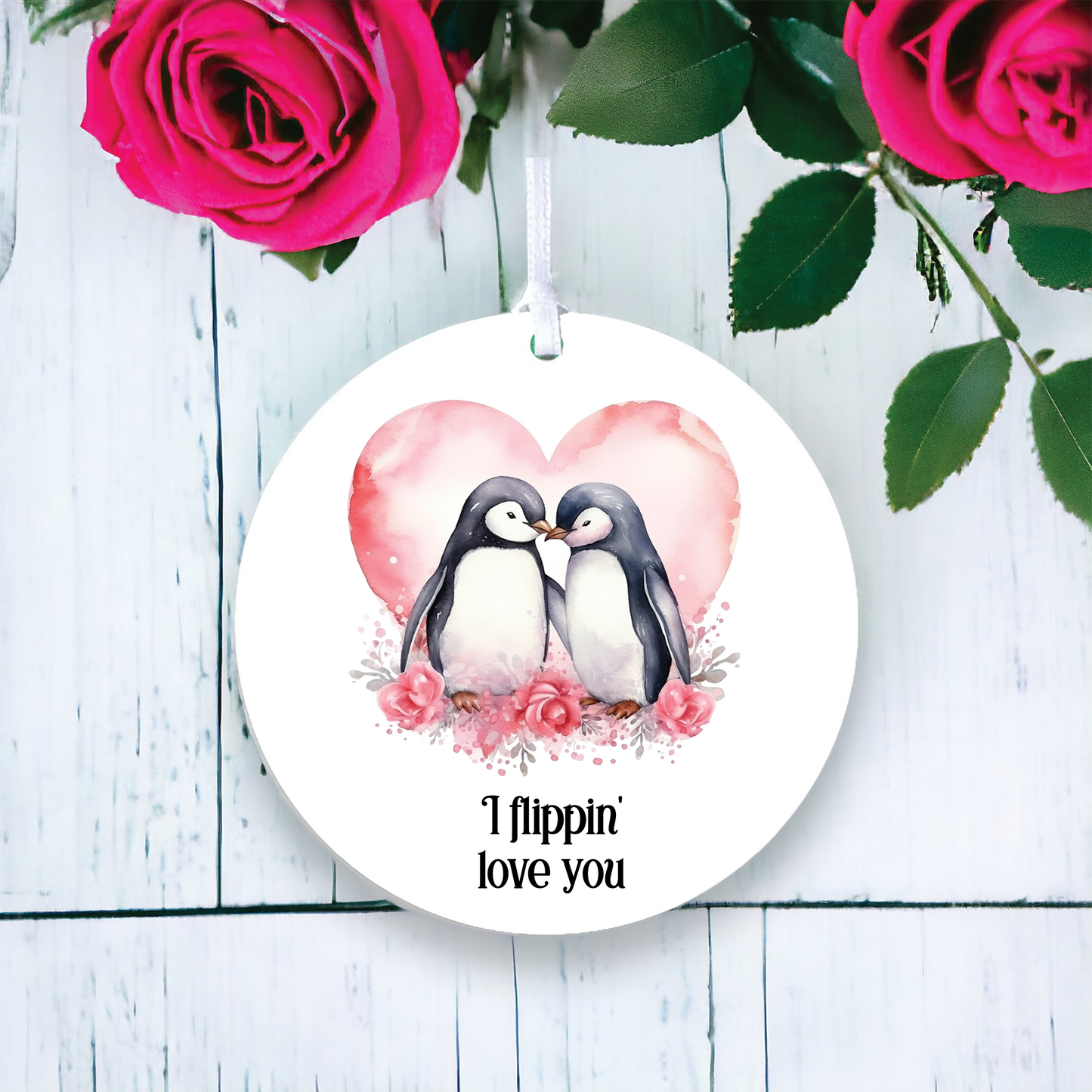 Personalised Penguin Valentine's Couple Gift B