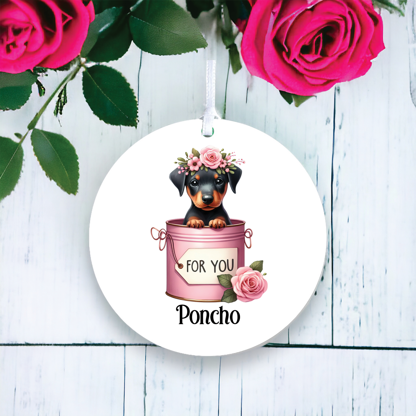 Personalised Doberman Pinscher Love Decoration