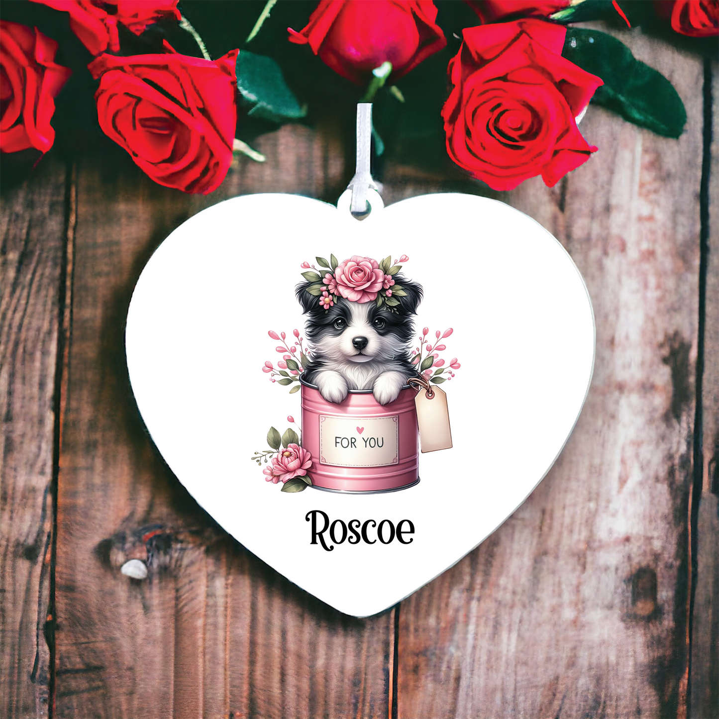 Personalised Border Collie Love Decoration