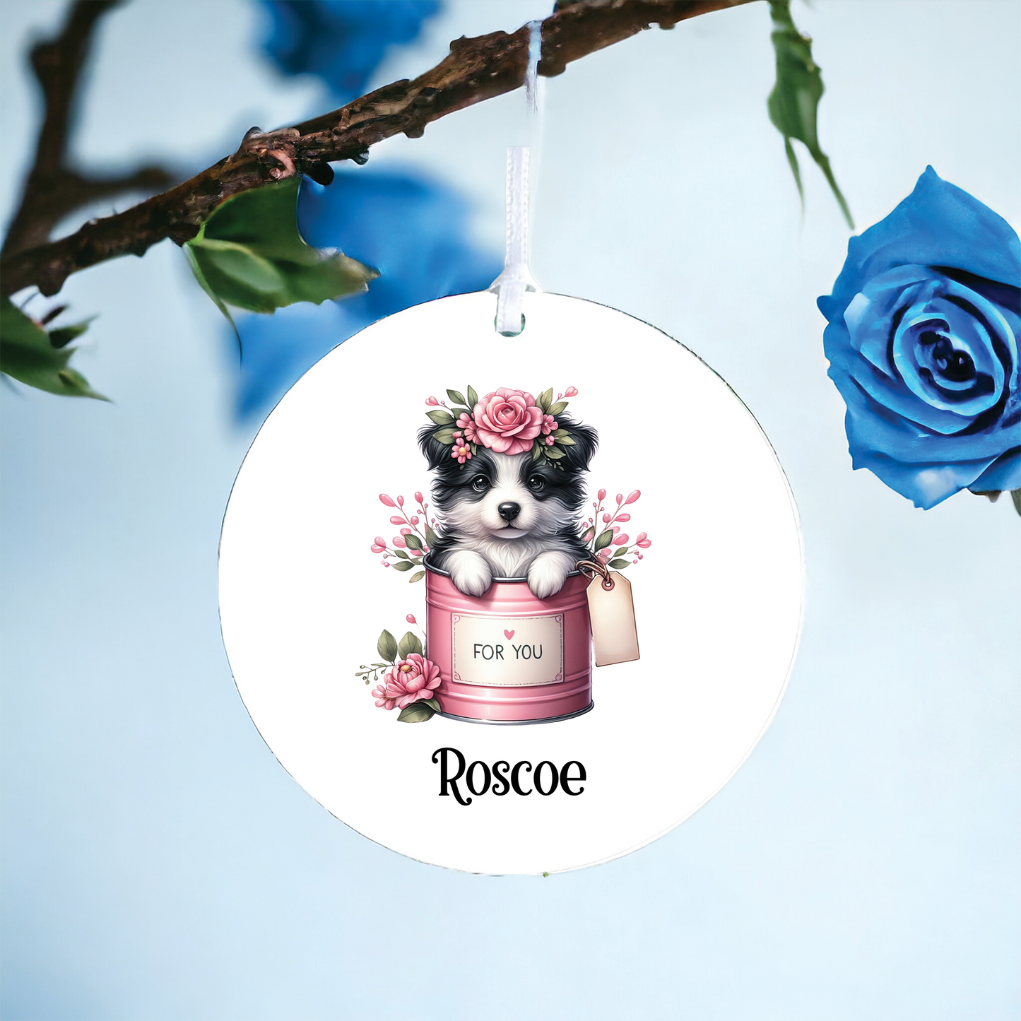 Personalised Border Collie Love Decoration