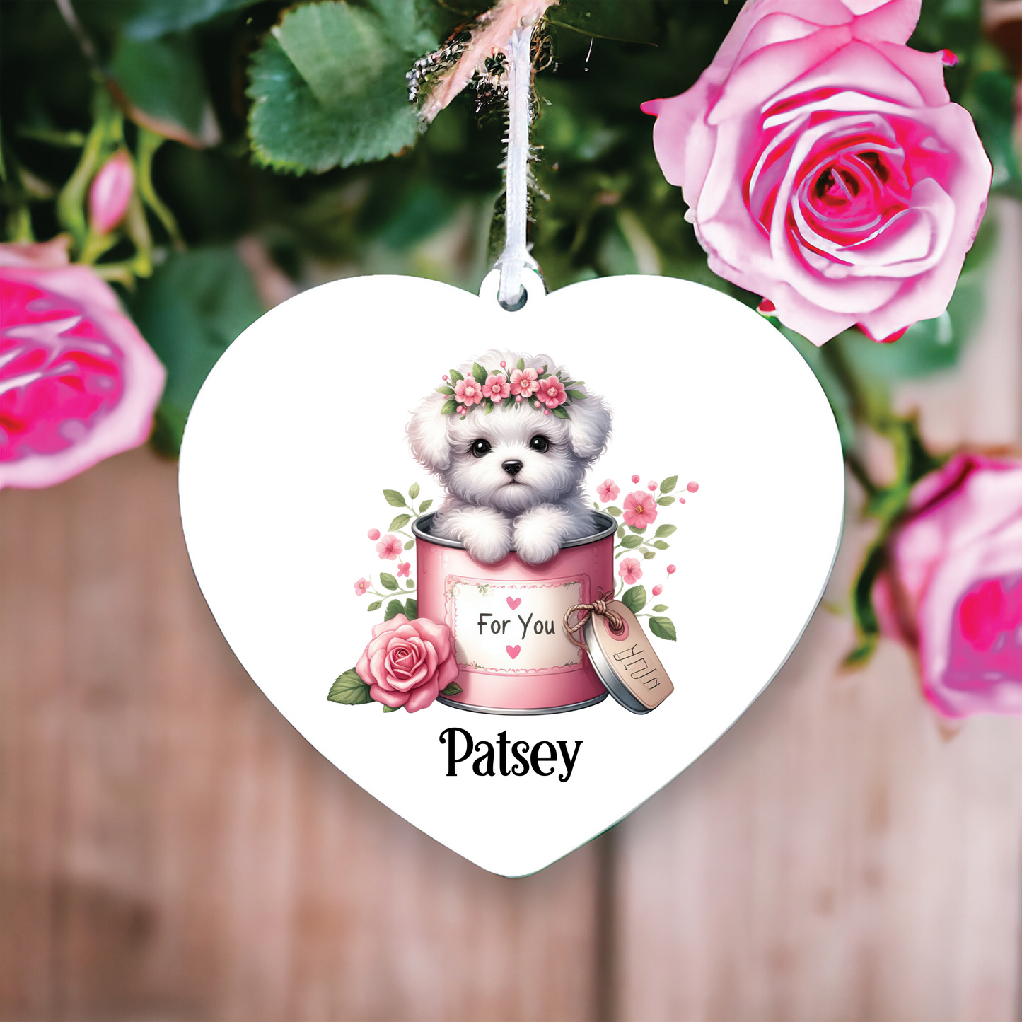 Personalised Bichon Frise Love Decoration