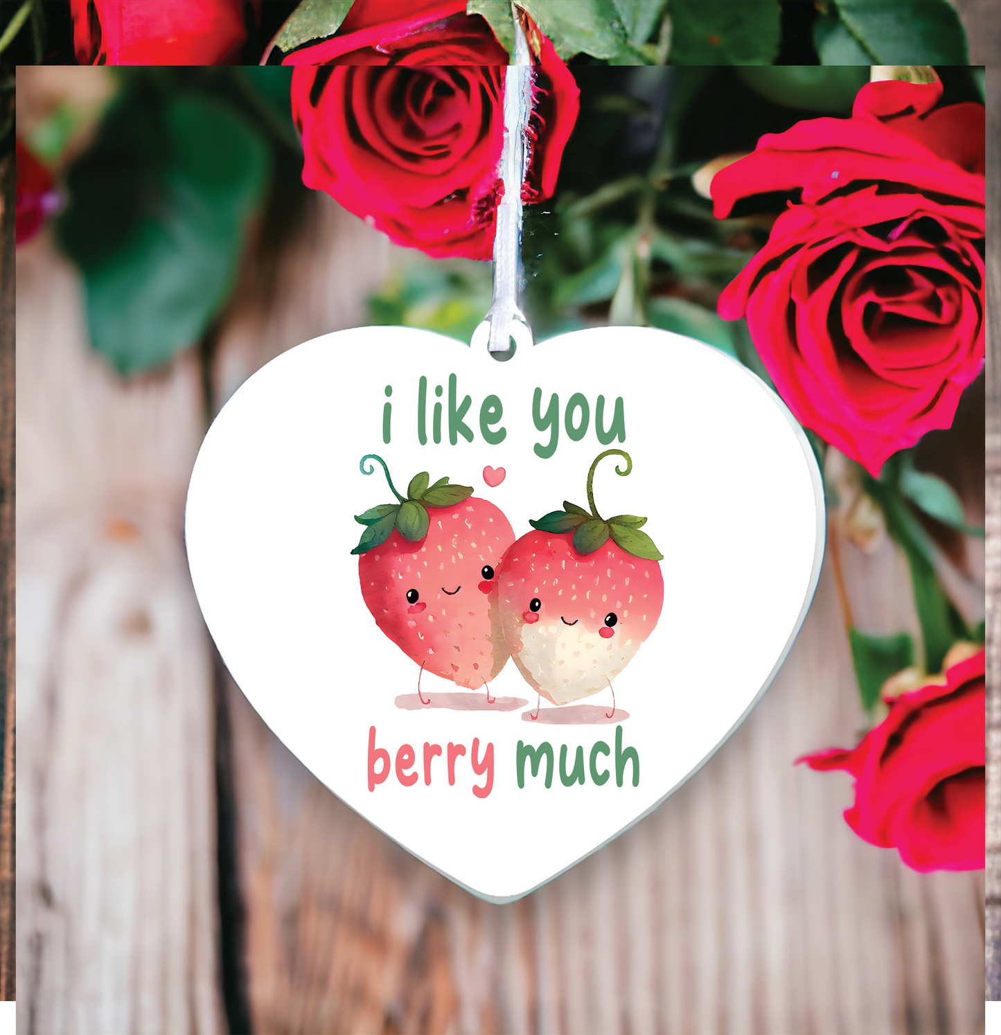 Funny Valentine's Day Strawberry Pun Decoration