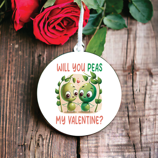 Funny Valentine's Day Peas Pun Decoration